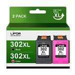 LIFOR 302XL Ink Cartridges 302 Ink Cartridges Combo Pack Remanufactured for HP 302 XL Black and Colour Ink for HP Envy 4520 4527 4524 4523 OfficeJet 3835 3830 3831 4650 5230 DeskJet 3630 1110 2130