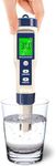 Pool Salt Tester & PH Meter - 5-in-1 Digital TDS Meter for Salinity PH Temp and EC, 0.01 High Accuracy, Swimming Pool, Hydroponics, Aquarium, Hot Tub, PPM Meter for Pool, Drinking Water, Wine