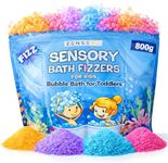 Bath Color Fizzies for Kids - Sensory Sound Crackles That Pop, Bubble & Color - Stem - Bath Toys for Boys & Girls - Non Toxic, Unique, Fun, Mess Free - 4 Colors - 800G Reusable & Sealable Big Bag