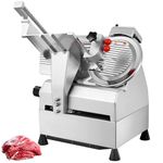 VEVOR Meat Slicer, 540W Electric Deli Slicer with Two 10" Stainless Steel Removable Blade, 0-15mm Adjustable Thickness for Home Use, Child Lock Protection, Food Slicer Machine for Meat Cheese Bread