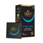 SKYN Extra Lube Condoms Pack of 10 SKYNFEEL Latex Free Condoms for Men, Regular Size Condoms, Extra Lubricated, Thin Condoms, Smooth Straight Shape, Lubricated, 53mm Wide