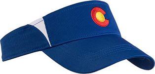 Ann Arbor T-shirt Co. Colorado State Flag Performance Visor| Coloradan Wicking Golfing Visor