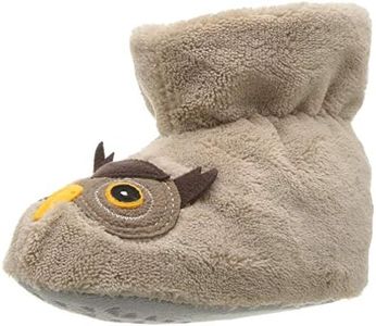 Acorn Baby Easy Critter Kids Bootie Slipper, Oatmeal Owl, L