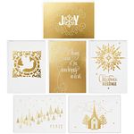 Hallmark Religious Boxed Christmas Cards Assortment, Gold Foil (48 Cards with Envelopes)