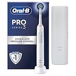 Oral-B Pro 3 Electric Toothbrushes Adults, Mothers Day Gifts For Her / Him, 1 Toothbrush Head & Travel Case, 3 Modes with Teeth Whitening, 2 Pin UK Plug, White