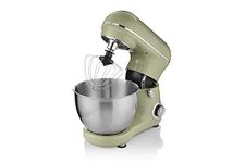 Swan SP21060GN Retro Stand Mixer with 4L Stainless Steel Bowl, 8 Speed Settings, Pulse Function, 800W, Green