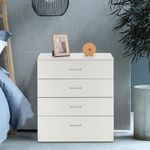 ZephyPaws 4 Drawer Dresser for Bedroom, Small Chests of Drawers Modern Nightstand, White Dresser Chest with 4 Storage Drawers, Dressers for Nursery, Hallway, Living Room, Closet