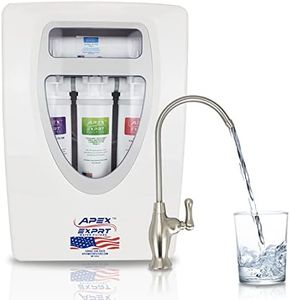 EXPRT MR-2034 Quality Undersink Drinking Water Filter - 4 Stage Ultrafiltration (UF) 0.1 micron water filter Inline Under Kitchen Counter Water Purification System - Max Flow Brushed Nickel Faucet
