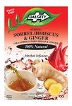 Dalgety Sorrel/Hibiscus & Ginger Herbal Infusion 3x45g Cartons (3 Pack) 100% Natural, Caffeine-Free Tea (Total 54 Teabags); Our Delicious Tea Builds the Immune System, Fights Fatigue & Boosts Energy