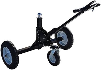 Tow Tuff TMD-1000CATV Adjustable Steel 1000 Pound Heavy Duty Trailer Dolly with Flat Free Tires, 10 Inch Caster, and 2 Inch Trailer Ball, Black