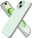 ORNARTO Compatible with iPhone 15 Case 6.1", Slim Liquid Silicone 3 Layers Full Covered Soft Gel Rubber 15 iPhone Case Cover 6.1 inch-Light Green