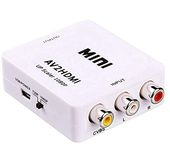 R CCTV AV to HDTV Converter | RCA to HDTV | Full HD 720/1080p | Mini RCA Composite | Video Audio Converter|Adapter Supporting PAL/NTSC for PC Laptop WII U Xbox PS4 PS3(AV-to-HDTV, Pack of 1, White)