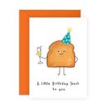 Central 23 Friend Birthday Card Female - Funny Birthday Cards for Men and Women - 'A Little Birthday Toast' For Mum Dad Grandpa Nana - Him Her - Sister Birthday Card - Comes With Stickers