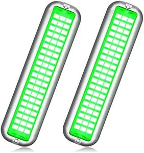 BASIKER BS3 Marine LED Boat Light (2x2000LM 60LED), 10-36V, 316 Stainless Steel, IP68, Air or Underwater, Surface Mount Designed for Cruise Ships, Yachts, Boats, Sailboat, Pontoon, Transom (Green)