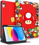 Koecya for iPad 10th Generation Case 10.9 Inch 2022 for Kids Teen Boys Girls Women Folio Smart Cute Cartoon Character Kawaii Design Aesthetic Cool Cover for Apple i Pad 10 Gen A2696 A2757, Mush