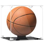 Maibiansm Basketball Display Case，Clear Basketball Display Stand for Autographed Basketball Display，Clear Acrylic Case Display with Black Stand Holder for Volleyball, Soccer, Dolls,car Models