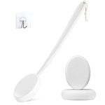 Long Handle Lotion Applicator for Back - Evenly Apply Self Tanner and Back Creams - White-v