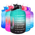 BuildLife Motivational Water Bottle 2.2L - Large Capacity Water Jug with Straw & Time Marker & BPA Free Ensure Enough Water-Drinking Throughout The Day (Green-Black, 2.2L)