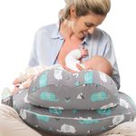 BROLEX Nursing Pillow: Breastfeeding Support - Breast Feeding Pillows Multifuctional Adjustable Positioner for Mom, Elephant