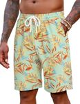 COOFANDY Mens Board Shorts Regular Fit 9'' Inseam Lightweight Summer Beach Shorts