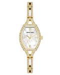 Armitron Women's Gold-Tone Mother of Pearl Dial Crytal Accented Bracelet Watch, 75/5902MPGP, Gold-Tone