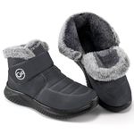Reimferce Women Snow Boots Waterproof: Fur Lined Warm Winter Boots for Women- Comfortable Non Slip Outdoor Walking Booties, Grey, 7.5