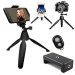 YIPHONG Phone Tripod,Lightweight Portable Camera Tripod for Iphone/Samsung/Smartphone/Action Camera/DSLR Camera with Phone Holder & Wireless Bluetooth Control Remote