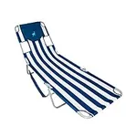Ostrich Chaise Lounge Blue and Whit