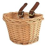 Kids Bicycle Wicker Basket for 12 14 16 18 Inch Girls Bike, Boys Bike, Scooter, Tricycle, Front Handlebar Rattan Woven Bicycle Storage, Girls Bike Accessories, Brown