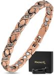 MagnetRX® Women’s Pure Copper Magnetic Bracelet - Effective Ultra Strength Crystal Magnetic Copper Bracelet - Adjustable Bracelet Length with Included Sizing Tool (Crystal XO Style)