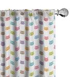 Ambesonne Cat Window Curtains, Colo
