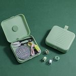 【Latest Models】Portable Travel Home Small Magnetic Sewing Box, Mini Sewing Kits Storage-Box, Beginners DIY Sewing Thread Needle Threader Scissors Kit（Green).Boxes Home and Travel Quick Fix Sewing Kit