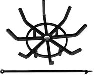 Americangaslogs Inch Log Grate Wrought Iron Fire Pit Round Spider Wagon Wheel Firewood Heavy Duty 0.9 in Bar Fireplace Stove Burning Rack Holder 4Legs Chimney Hearth Kindling Stacking (18 Inch)