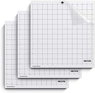 Nicapa Cutting Mat for Silhouette Cameo 3/2/1 [Standard-Grip,12x12 inch,3pack] Adhesive&Sticky Non-Slip Flexible Gridded Cut Mats Replacement Matts Accessories Set Vinyl Craft Sewing Cloth