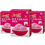 KWALITY Strawberry Ice Cream Mix 100g (Pack 3) | Quick, Easy, and Delicious Summer Treat Ready Mix, No Preservatives, No Hassle