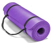 Yoga Mat Unisex Non-Slip Thick Foam Fitness Exercise Mat (10mm) Comes with Carrying Strap Lightweight Home Gym Workout Equipment for Yoga, Pilates, Stretching, Gymnastics Training & Camping