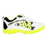 vickytransform Boy Player Cricket Shoes Lightweight Sneakers with Anti Slip Sole Design Ideal for Running, Camping, Gyming (UK-5, Neon Yellow/White)