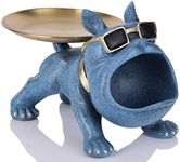 XMGZQ French Bulldog Statue and Figurines,French Bulldog Storage Decoration,Bulldog Bowl with Tray,Key Bowl for Entryway Table,Candy Dish for Office Desk,English Bulldog Tray