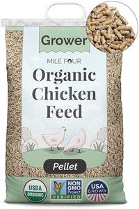 Mile Four Organic Chicken Feed (46 lbs) Grower Pellet, Non-GMO, USA Grown, 18% Protein, Corn-Free, Soy-Free, Non-Medicated Feed for Chickens