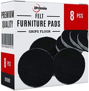 "SlipToGrip" 8 Pack Furniture Grippers by iPrimio - Furniture Non-Slip Pads 2" Round with 3/8" Heavy Duty Felt Core. No Adhesive. No Nails. Won't Harm Floors.