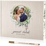 Wedding Guest Book Polaroid Guest Book Wedding Reception 100 Pages Thick Paper Hardcover 8" x 10" Personalized Guest Book Alternative Baby Shower, Graduation Party with Pen (Light Gray)