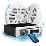 BOSS AUDIO MCK508WB.6 Marine Single-DIN In-Dash MP3-Compatible CD AM/FM Receiver with Bluetooth(R) & 2 Speakers