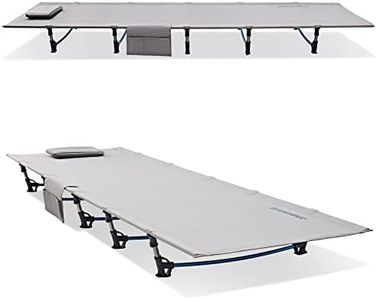 FUNDANGO Camping Cot Bed, Extra Long Lightweight Folding Compact Portable Sleeping Cot for Adult, Backpacking, Hiking, Camping, Travel, Office Nap, Outdoor, Indoor, Gray