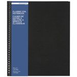 Merangue Hardcover Spiral Notebook, Narrow Ruled, 8-1/2 x 11 Inches, 76 Sheets, Large, Black