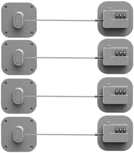 Himake Refrigerator Lock, Combination Lock for Refrigerator Cabinets, Drawers, Heavy Duty Fridge Lock, Easy Install No Keys Needed (Gray-4Pack)