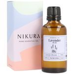 Nikura Lavender 40/42 Essential Oil - 50ml | 100% Pure Natural Oils | Perfect for Aromatherapy, Diffusers, Soap Making, Candle Making | Great for Sleep, Skin, Hair Care | Vegan & UK Made