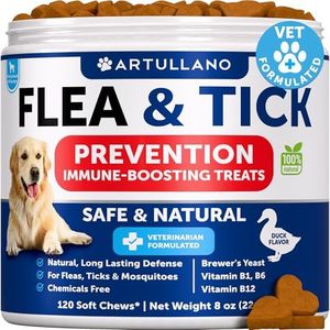 Flea and Tick Prevention for Dogs Chewables - Made in USA - Natural Flea and Tick Supplement for Dogs - Oral Flea Pills for Dogs - Pest Defense - All Breeds and Ages - 110 Soft Tablets