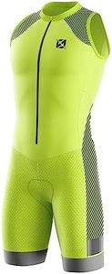 Summer Cycling Skinsuit Triatlón for Hombres, Pro Manga Corta Traje de Ciclismo, Racing Tri Suit de Bicicletas Acolchado de Gel, MTB Mono,Ironman Racing Tri Suit (TYP-3,XL)