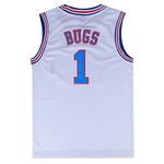 Ropus Mens Basketball Jersey 90S Moive Bugs Bunny #1 Space Shirt (White, X-Large)