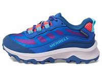 Merrell Kids Girls Moab Speed Mid Wtrpf Hiking Shoe, Blue/Berry/Turq, 7 M US